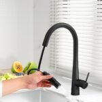 Cefito Kitchen Mixer Tap Pull Out Round 2 Mode Sink Basin Faucet Swivel WELS Black - Image 7
