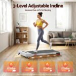 Everfit Treadmill Electric Walking Pad Incline Under Desk Home Gym 380mm White - Image 5