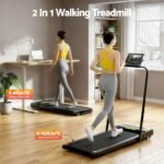 Everfit 2 in 1 Treadmill Electric Walking Pad Under Desk Home Gym Fitness 380mm Black - Image 4