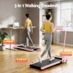 Everfit Treadmill Electric Walking Pad Incline Under Desk 380mm Pink - Image 4