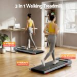 Everfit Treadmill Electric Walking Pad with Incline Under Desk Home Gym Grey - Image 2