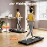 Everfit 2 in 1 Treadmill Electric Walking Pad Under Desk Home Gym Fitness 400mm Black - Image 3