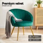 Artiss Armchair Velvet Green Eloise - Image 6
