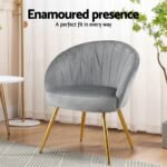 Artiss Armchair Velvet Grey Eloise - Image 5