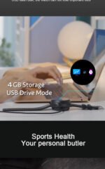 2-in-1 Smartwatch /Earphones & Charging Dock | 4GB MP3, Health Tracker | Titanium Grey | World's First Patented - Image 11