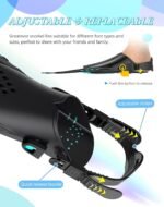 Green Adjustable Open Heel Snorkel Fins, Travel-Size Short Swim Flippers for Snorkeling, Diving & Swimming, Adult Men & Womenï¼ˆS/Mï¼‰ - Image 2