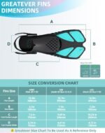 Green Adjustable Open Heel Snorkel Fins, Travel-Size Short Swim Flippers for Snorkeling, Diving & Swimming, Adult Men & Womenï¼ˆS/Mï¼‰ - Image 6