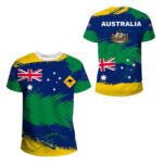 Australian Flag & Kangaroo Print Unisex O-Neck Short Sleeve T-Shirt Summer Breathable Cotton-Blend Streetwear Topï¼ˆ3XLï¼‰| Other styles Available in Store