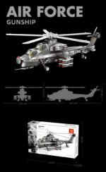 Christmas gift WZ-10 Attack Helicopter Building Blocks Set, 264 Pieces Military Model Kit for Kids Aged 6+ & Enthusiastsï¼ˆWZ10 helicopter gunshipï¼‰ - Image 3