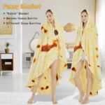 Burritos Tortilla Throw Blanket (Yellow), Novelty Funny Round Blanket for Kids & Adults, Soft Flannel Tortilla Wrap Blanketï¼ˆ71", Adultsï¼‰ - Image 4