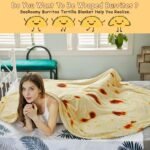Burritos Tortilla Throw Blanket (Yellow), Novelty Funny Round Blanket for Kids & Adults, Soft Flannel Tortilla Wrap Blanketï¼ˆ71", Adultsï¼‰ - Image 6