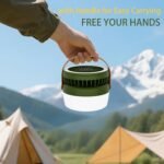 Camping Light with Fan, Portable Hanging Lamp for Tent, IPX4 Waterproof, 4 Mode Light Camping Lantern and 3 -Speed Quiet Fan,USB & Auxiliary Solar Chargingï¼Œfor Camping/College Dorm (Army Green) - Image 8
