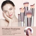 Champagne Gold Makeup Brush Set (18-Piece): Professional, Cruelty-Free for Foundation, Blush & Eyeshadow, Ideal for Aussies - Image 3
