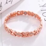 Christmas gift Stylish Ancient Copper Magnetic Therapy Bracelet with Diamond Accents - Enhance Health & Eleganceï¼ˆsilverï¼‰ - Image 7