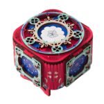 3D Wooden Music Box with LED Light â€“ DIY Mechanical Puzzle Kit, Handcrafted Jewelry Storage, Romantic Gift for Her or Him (Red)