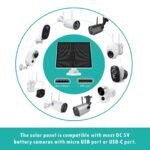 3-Pack 5W Solar Panel for Outdoor Security Camera â€“ 5V USB Charger with 9.8ft Cable, IP65 Waterproof, Adjustable Mount, Compatible with Most Battery Cameras (White) - Image 4