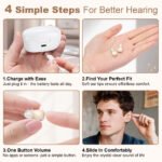 Rechargeable Behind-the-Ear Hearing Aids with Charging Case - Compact Sound Amplifier for Adults & Seniors with Memory Volume (White Case, Skin Tone Device) - Image 6