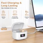 Rechargeable Behind-the-Ear Hearing Aids with Charging Case & LCD Display â€“ Compact Sound Amplifier for Adults and Seniors (White Case, Skin Tone Device) - Image 3