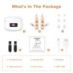 Rechargeable Behind-the-Ear Hearing Aids with Charging Case & LCD Display â€“ Compact Sound Amplifier for Adults and Seniors (White Case, Skin Tone Device) - Image 8