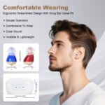 Rechargeable Behind-the-Ear Hearing Aids with Charging Case - Compact Sound Amplifier for Adults & Seniors with Memory Volume (White Case, Red & Blue Device) - Image 5