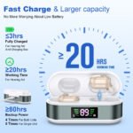 Rechargeable In-the-Ear Hearing Aids with Charging Case and LCD Display - Ultra-Compact Sound Amplifier for Seniors (White & Green Case, Skin Tone Device) - Image 5