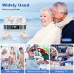 Rechargeable In-the-Ear Hearing Aids with Charging Case and LCD Display - Ultra-Compact Sound Amplifier for Seniors (White & Green Case, Skin Tone Device) - Image 6