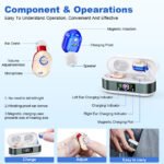 Rechargeable In-the-Ear Hearing Aids with Charging Case and LCD Display - Ultra-Compact Sound Amplifier for Seniors (White & Green Case, Red & Blue Device) - Image 2