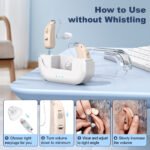 Rechargeable Hearing Amplifier with Charging Case - Compact Sound Enhancer for Daily Use, Noise Reduction & Clear Audio (White & Transparent Case, Skin Tone) - Image 6