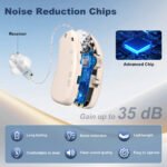 Rechargeable Hearing Amplifier with Charging Case - Compact Sound Enhancer for Daily Use, Noise Reduction & Clear Audio (White & Transparent Case, Skin Tone) - Image 7