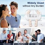Rechargeable Hearing Amplifier with Charging Case - Compact Sound Enhancer for Daily Use, Noise Reduction & Clear Audio (White & Transparent Case, Skin Tone) - Image 8