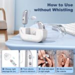 Rechargeable Hearing Amplifier with Charging Case - Compact Sound Enhancer for Daily Use, Noise Reduction & Clear Audio (White & Transparent Case, Silver Tone) - Image 6