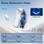 Rechargeable Hearing Amplifier with Charging Case - Compact Sound Enhancer for Daily Use, Noise Reduction & Clear Audio (White & Transparent Case, Silver Tone) - Image 7