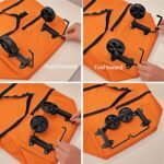 2-in-1 Collapsible Shopping Trolley with Wheels â€“ Foldable Grocery Cart, Reusable Waterproof Oxford Bag for Supermarket, Picnic & Travel (Orange) - Image 4