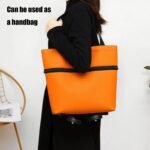 2-in-1 Collapsible Shopping Trolley with Wheels â€“ Foldable Grocery Cart, Reusable Waterproof Oxford Bag for Supermarket, Picnic & Travel (Orange) - Image 8