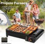 Portable Gas Grill with Removable Grate & Carry Case â€“ Dual Fuel Outdoor Stove for Camping, Backyard BBQs & Beach Picnics (Black) - Image 4