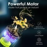 Portable Blender with 360W Motor - Wireless 24oz Juicer, USB-C Rechargeable, Self-Cleaning, 6-Blade, BPA-Free (Black) | Other Colors Available in Store - Image 2