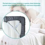 8-Pack Adjustable Bed Sheet Fasteners with Triangle 3-Clamp Design, White Elastic Bands & Nickel-Plated Clipsâ€”Secures Fitted Sheets, Sofa Covers, Car Seat Covers, and Tableclothsâ€”Easy Install, Reusable - Image 2