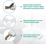 8-Pack Adjustable Bed Sheet Fasteners with Triangle 3-Clamp Design, White Elastic Bands & Nickel-Plated Clipsâ€”Secures Fitted Sheets, Sofa Covers, Car Seat Covers, and Tableclothsâ€”Easy Install, Reusable - Image 5