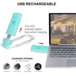 Rechargeable LED Book Light with Dimmable Warm White & Amber Modes â€“ USB-Powered Clip-On Reading Lamp for Books, Sheet Music & Travel (Blue) - Image 2