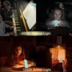 Rechargeable LED Book Light with Dimmable Warm White & Amber Modes â€“ USB-Powered Clip-On Reading Lamp for Books, Sheet Music & Travel (Blue) - Image 4