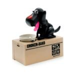 Interactive Dog Coin Bank â€“ Automatic Electric Money Saving Piggy Bank with Moving Dog Design â€“ Fun Kids Gift & Desk Decor (Black)