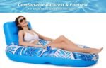 Inflatable Pool Lounger Float with Backrest & Cup Holders - U-Shaped Floating Chair for Pool, Lake, Beach (Blue) - Image 5