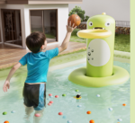 Inflatable Swimming Pool 210 —140 —56cm with Canopy & Dinosaur Spray - Kids Outdoor Water Play Set for Backyard, Garden, Summer Fun (Green) - Image 4