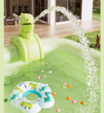 Inflatable Swimming Pool 210 —140 —56cm with Canopy & Dinosaur Spray - Kids Outdoor Water Play Set for Backyard, Garden, Summer Fun (Green) - Image 6