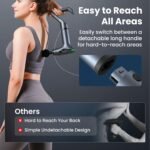 Black 3-in-1 Massage Gun with Extendable Handle & Back Strap â€“ 12-Speed Deep Tissue Muscle Massager, 4 Attachments, USB-C Charging, for Athletes, Gym Recovery & Seniors - Image 3