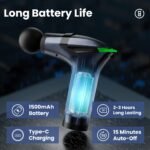 Black 3-in-1 Massage Gun with Extendable Handle & Back Strap â€“ 12-Speed Deep Tissue Muscle Massager, 4 Attachments, USB-C Charging, for Athletes, Gym Recovery & Seniors - Image 8