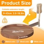Wall-Mounted Foldable Round Table - Telescopic Adjustable Bedside Desk with Aluminum Alloy Support, Multi-Use Floating Table for Bedroom, Living Room, Balcony (Original Wood) - Image 2