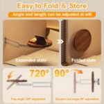 Wall-Mounted Foldable Round Table - Telescopic Adjustable Bedside Desk with Aluminum Alloy Support, Multi-Use Floating Table for Bedroom, Living Room, Balcony (Original Wood) - Image 4