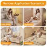 Wall-Mounted Foldable Round Table - Telescopic Adjustable Bedside Desk with Aluminum Alloy Support, Multi-Use Floating Table for Bedroom, Living Room, Balcony (Original Wood) - Image 7