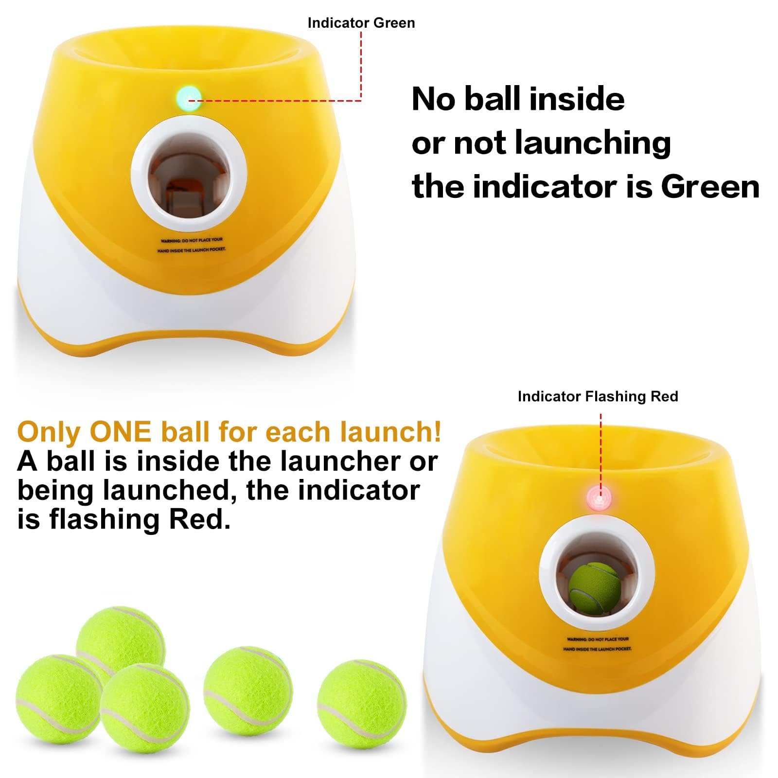 V1107-CS-CWGPQQC-202602110815-00 Automatic Dog Ball Launcher with 15 Mini Tennis Balls & Mesh Bag – Rechargeable Pet Toy for Small Dogs, Adjustable Launch Distance, Interactive Play (Orange) - Image 1